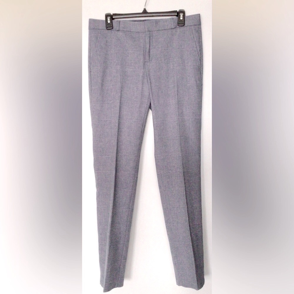 BANANA REPUBLIC Evan Wool Blend Light Lavender Purple Herrinbone Pants - US 6